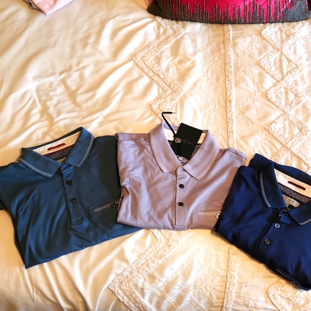 TED BAKER SLIM FIT SUPER SOFT SHORT SLEEVES POLOS